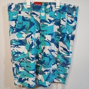 Jordan Craig Cargo Shorts‎ Blue Camo Camouflage Cargo Men's Size 44 Pockets